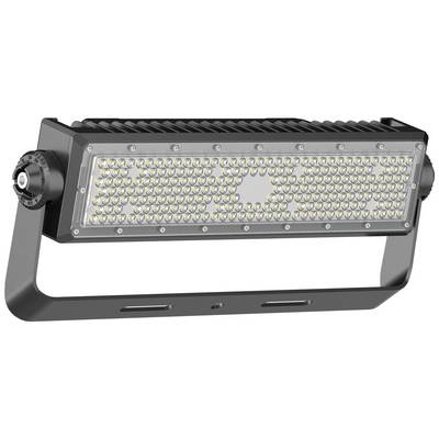 Pravokoten LED reflektor z veliko majhnimi belimi LED diodami v mrežastem vzorcu, nameščen na kovinskem nosilcu.