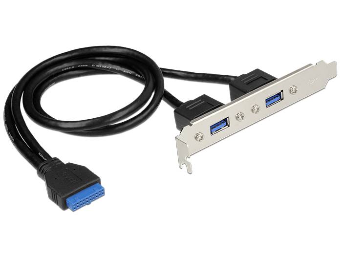 Računalniška oprema: Adapter s PCIe-ploščico, dva USB 3.0-priključka, povezuje notranje vrata z zunanjimi napravami.