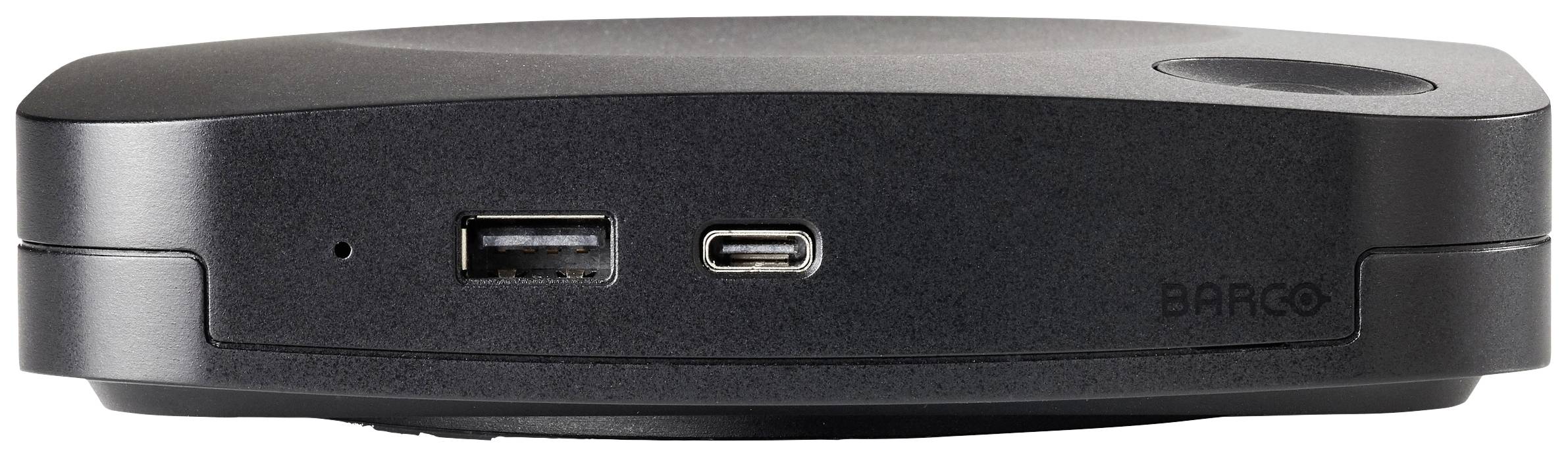 Črna, pravokotna elektronska naprava z dvema USB priključkoma na sprednji strani.