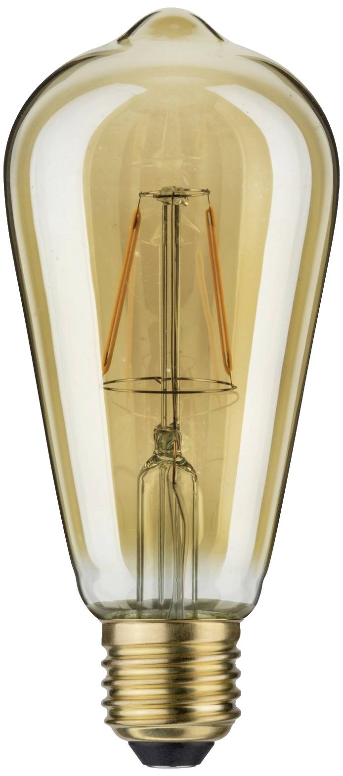 Klasična žarnica z vidnim žarilnim vlaknom, jantarne barve steklo, v slogu Edisona.