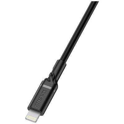 Črn polnilni kabel s srebrnim priključkom in napisom 'OTTERBOX' na vtikaču.