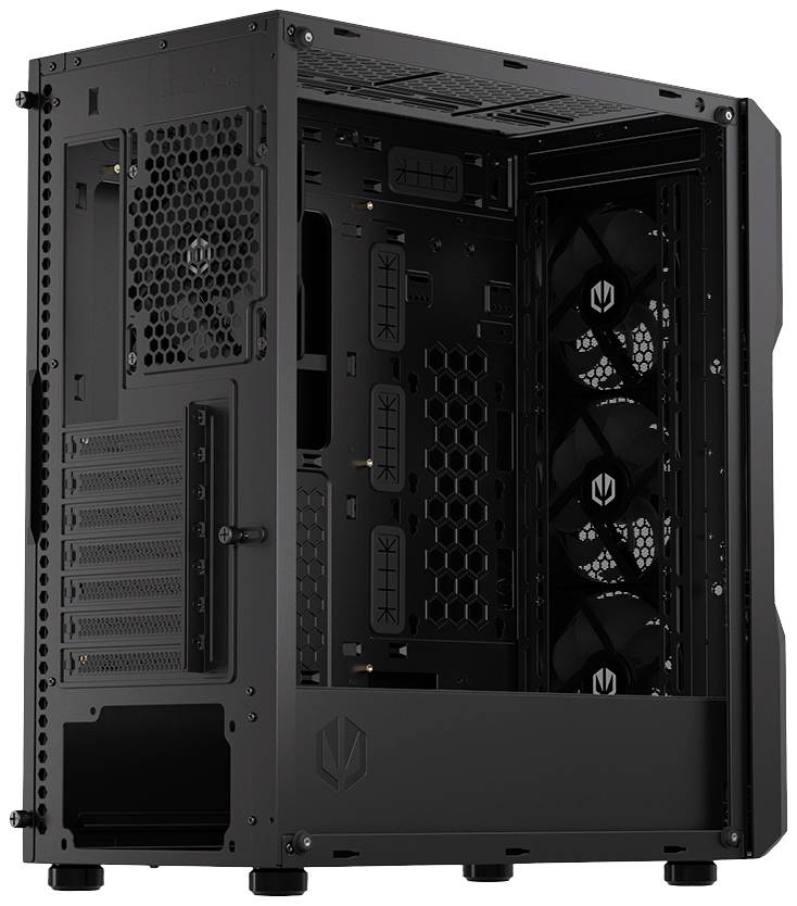 endorfy Regnum 400 ARGB midi-tower računalniško ohišje črna 4 vnaprej nameščeni LED ventilatorji, stransko okno, filter -17