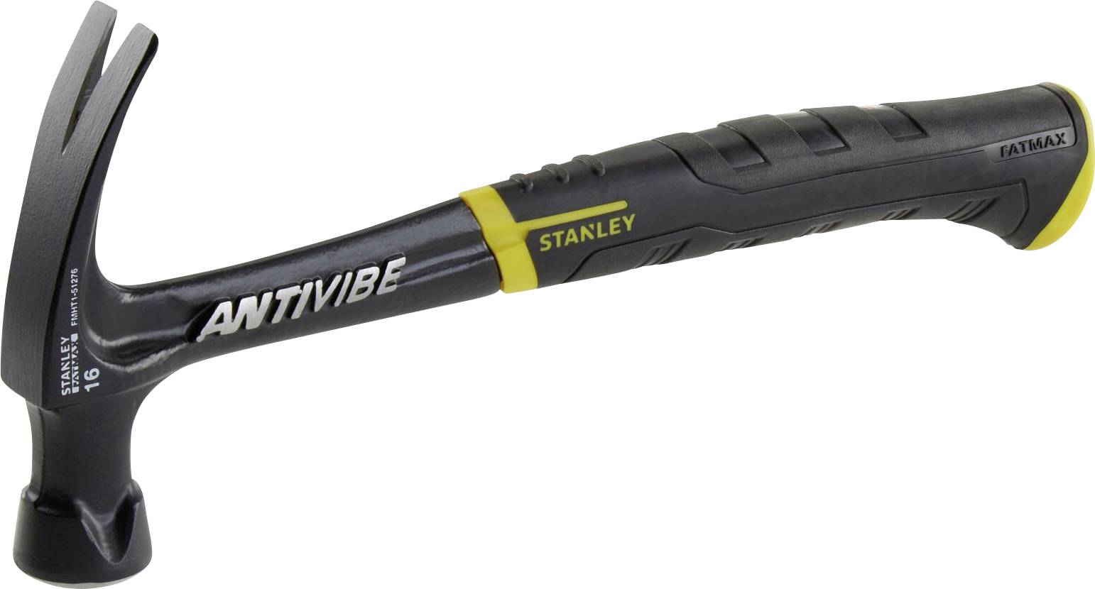 Schwarzer Stanley Antivibe kladivo z ergonomskim ročajem in srebrno krempljo, primerno za natančno delo in dušenje tresljajev.