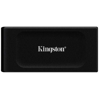 Črn zunanji trdi disk z napisom 'Kingston' na sredini.