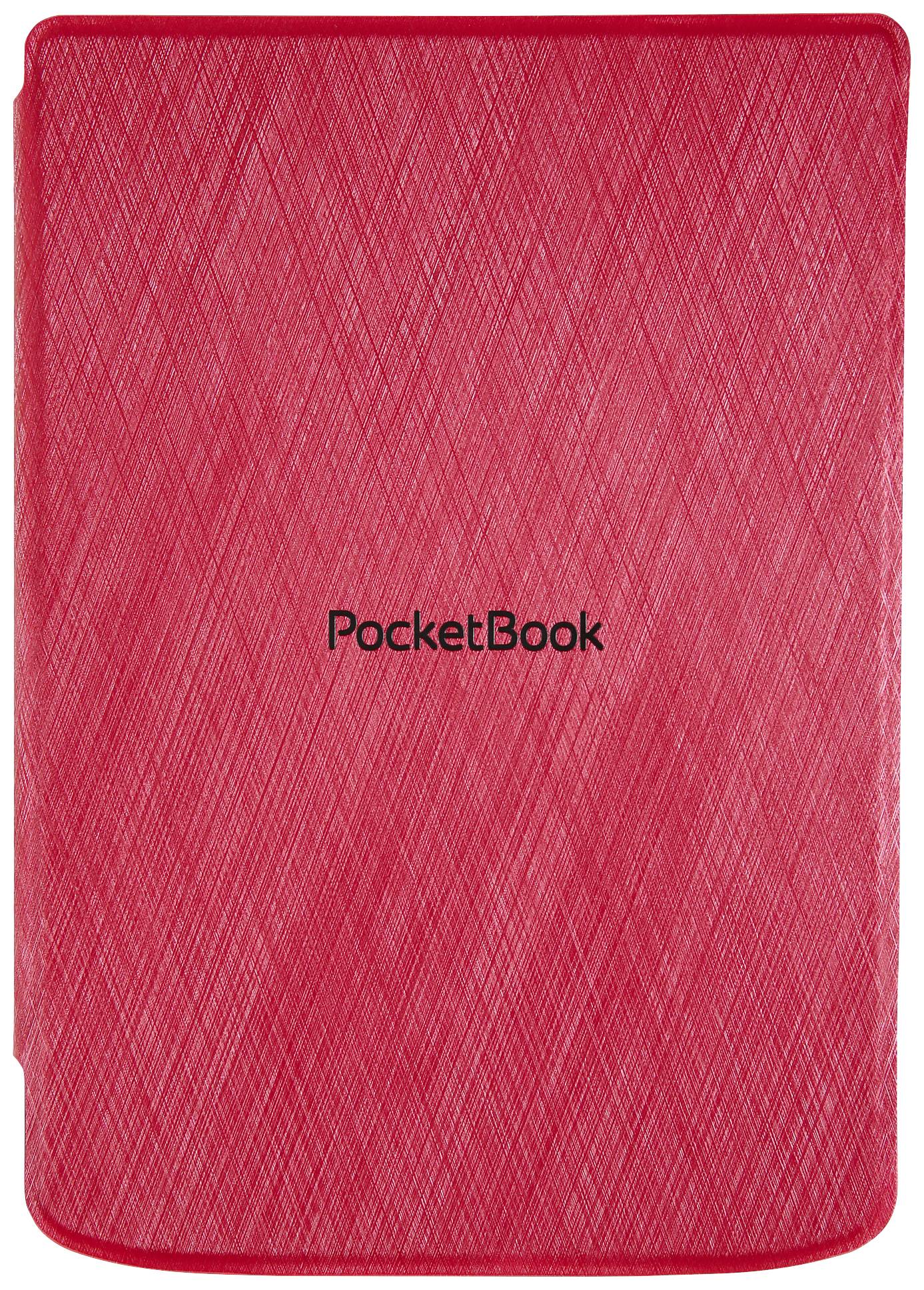Rdeča ovitek z vtisnjenim diamantnim vzorcem. Na sredini je napis 'PocketBook'.