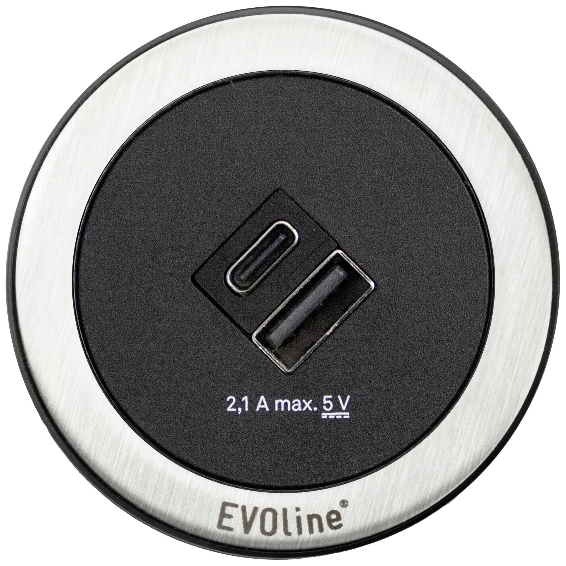 EVOline 1592 8001 4900 namizna povezovalna plošča črna/plemenito jeklo vtičnica