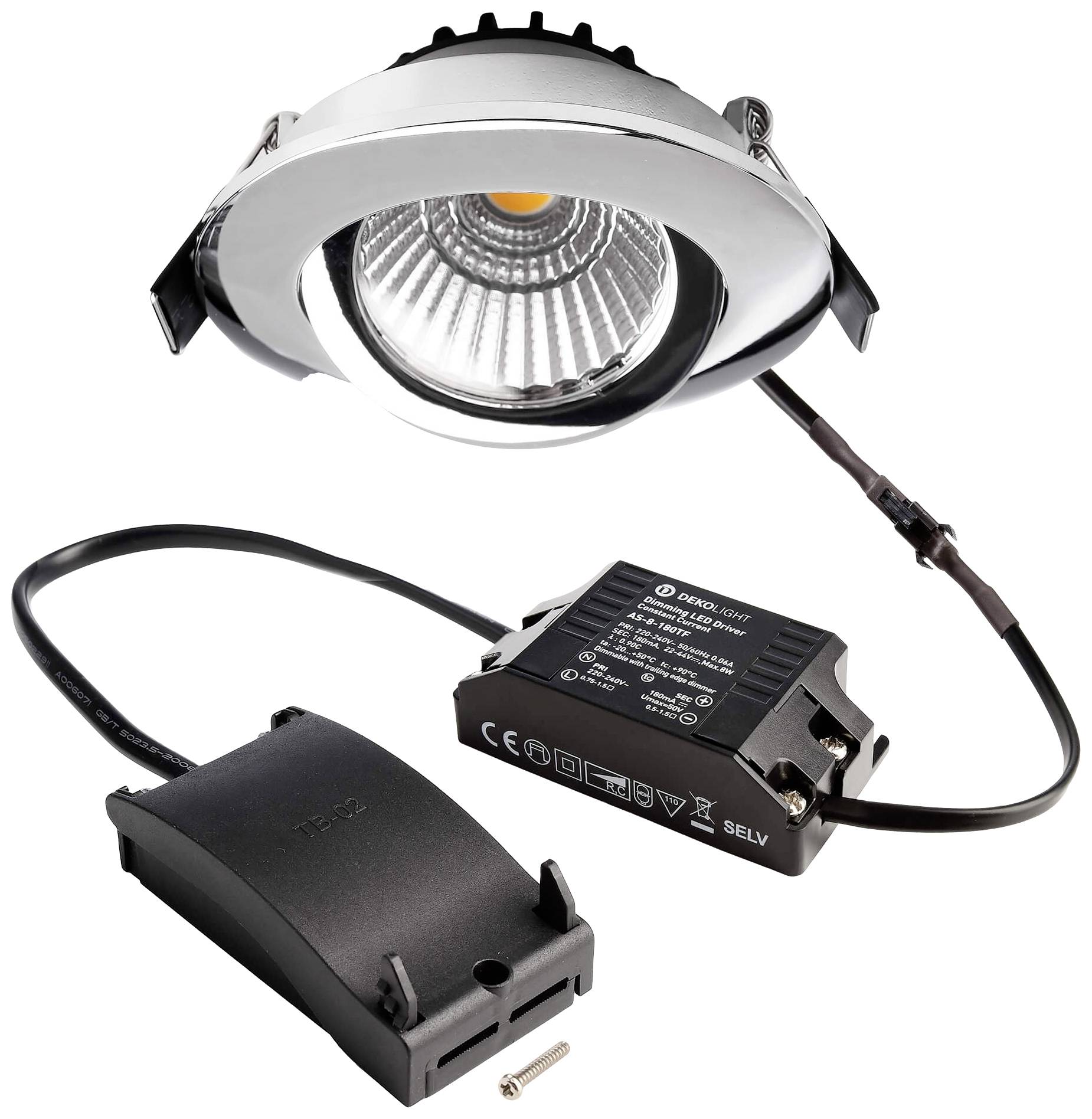 Deko Light 565374 Dione LED vgradna svetilka EEK: E (A - G) LED LED fiksno vgrajena 8.50 W krom