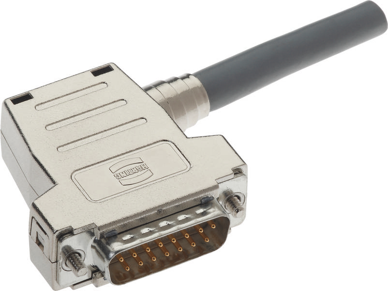 Kovinski priključni konektor z več igli in cilindično anteno, uporabljen za elektronske povezave.