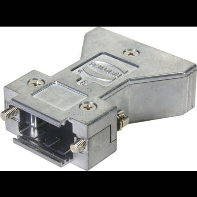 Srebrn kovinski adapter s stranski vijaki, primeren za priklop elektronskih naprav.