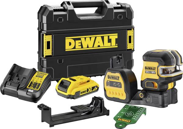 DEWALT DCE825D1G18-QW križni in točkovni laser  z magnetnim podstavkom, samonivelirna, zeleni laser Domet (maks.): 50 m
