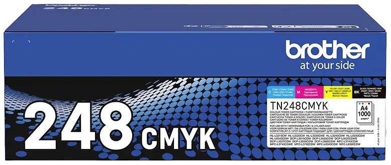 Toner kartuša za barvni laserski tiskalnik znamke 'Brother', model 'TN248CMYK', združljiva s barvnimi laserskimi tiskalniki, natisnjena do 1.000 strani.