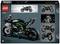 Lego Technic komplet za sestavljanje motorja 'Kawasaki Ninja H2R' na embalaži. Vsebuje podrobnosti kot so maksimalna hitrost, moč motorja in kompresor.