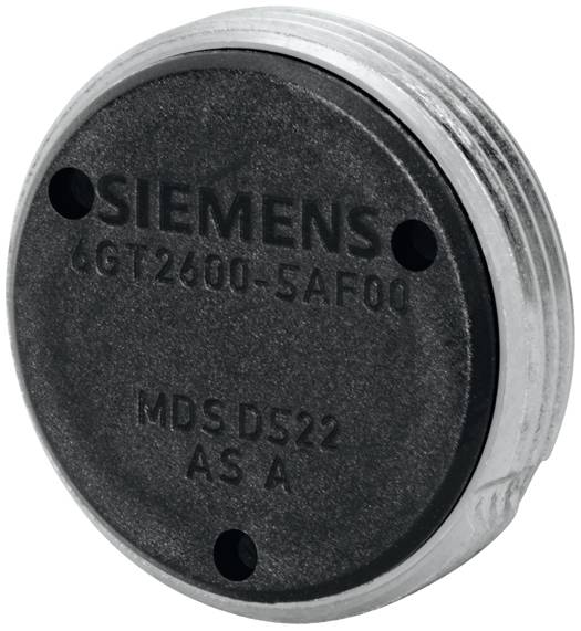 'Okrogla baterija Siemens, model LGT2600-5AF00. Črna zgornja stran z belim robom, tehnično oznako in modelno številko.'