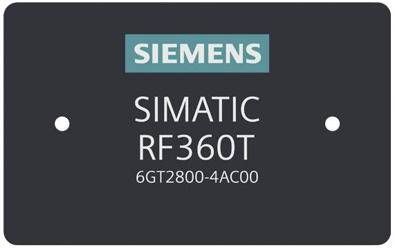 Črna Siemens kartica z napisom 'SIMATIC RF360T 6GT2800-4AC00' v beli pisavi na temnem ozadju.