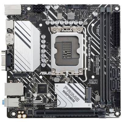 'ASUS Prime H510-Plus' matična plošča s CPU vtičnico, memory reže in različnimi priključki in vmesniki.