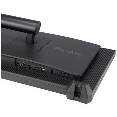 'Zadnja stran monitorja z različnimi priključki, vključno z HDMI, DisplayPort, USB in avdio priključki.'
