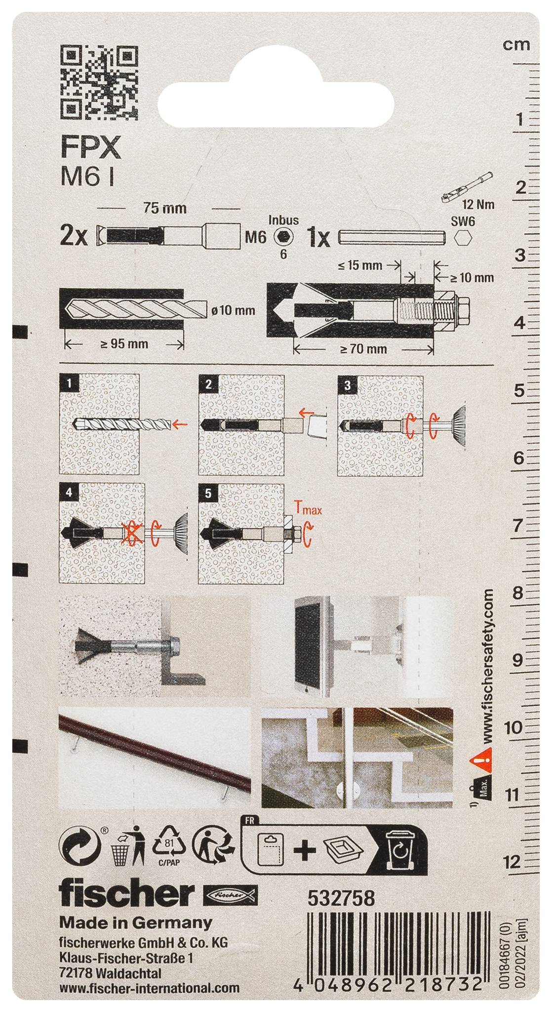 Fischer 532758 FPX M6 I K NV sidrni vijak za plinobeton 1 set-2