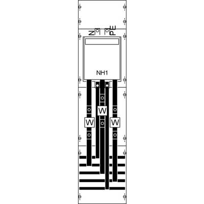 Shema električne napeljave z oznako 'NH1'. Tri vertikalne linije so označene z 'W'. Zgoraj in spodaj so priključki.