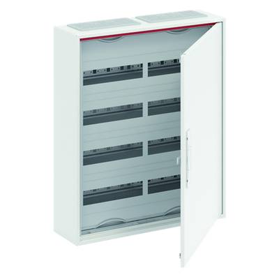 Odprt bel razdelilnik z več praznimi vodili za montažo električnih komponent.