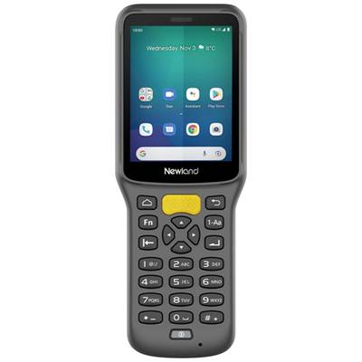 Ročni skener z zaslonom prikazuje Android operacijski sistem. Tipkovnica s številkami in funkcijskimi tipkami spodaj.