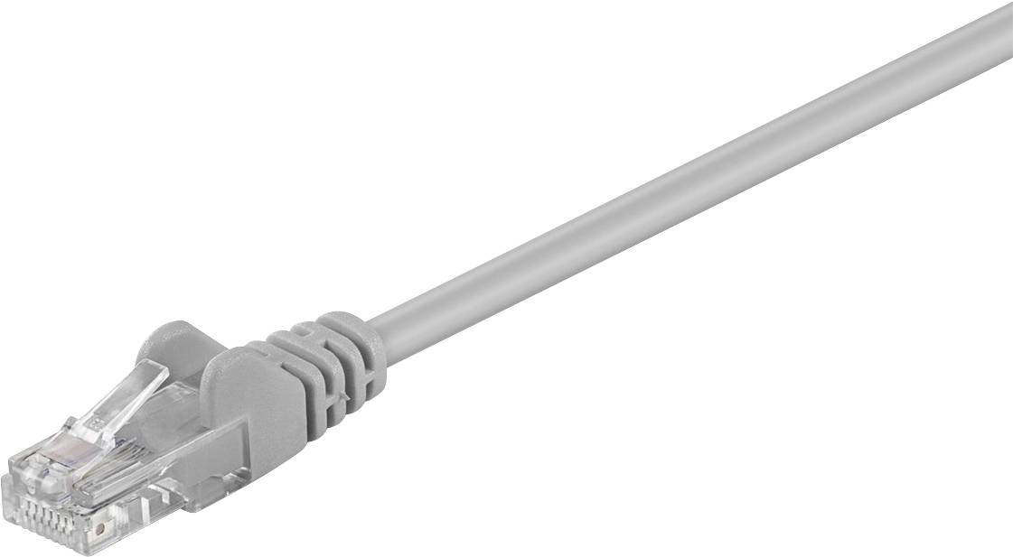 Sivo ethernet omrežni kabel z RJ45 vtičem, primeren za omrežne povezave.