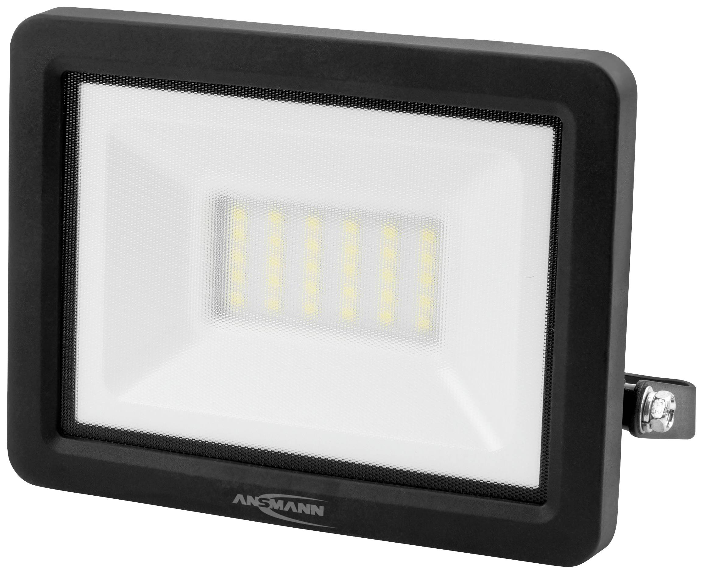 Pravokoten LED reflektor s črnim okvirjem in več rumenimi LED lučmi v sredini.