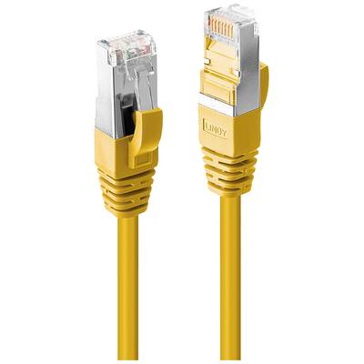 Dva rumena Ethernet kabla z RJ45 vtiči, eden obdan s kovinskim ovojem, ležita drug ob drugem.