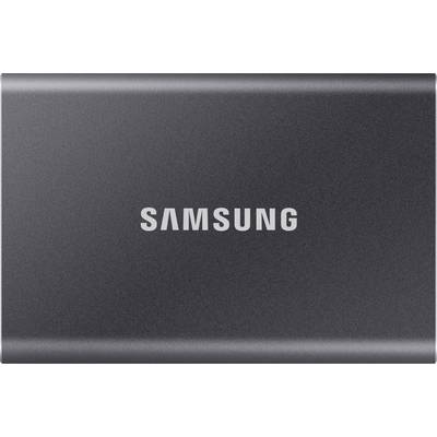 Prenosni SSD disk Samsung v črni barvi.
