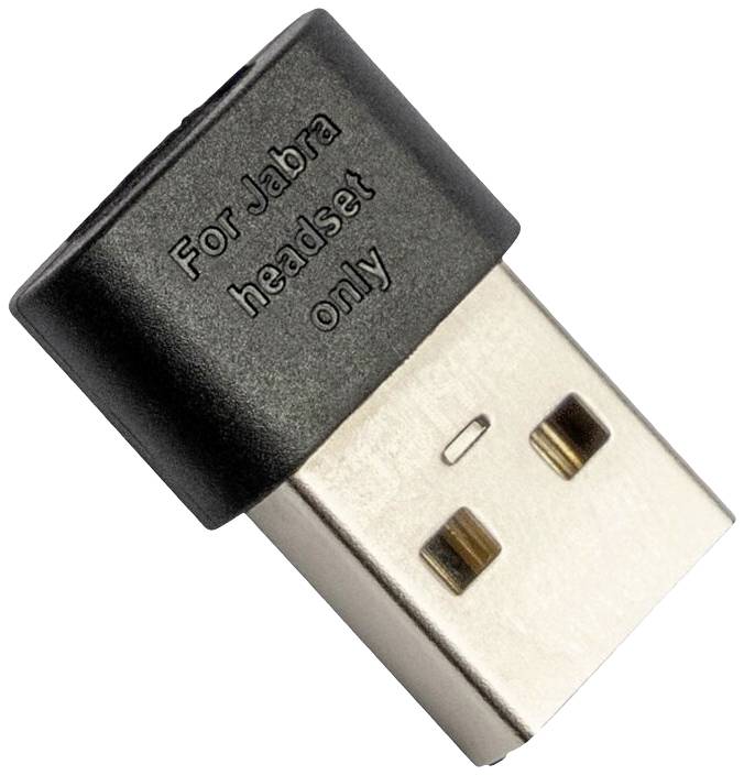 USB-ključ z napisom 'Samo za Jabra slušalke', namenjen povezavi Jabra slušalk z računalnikom.