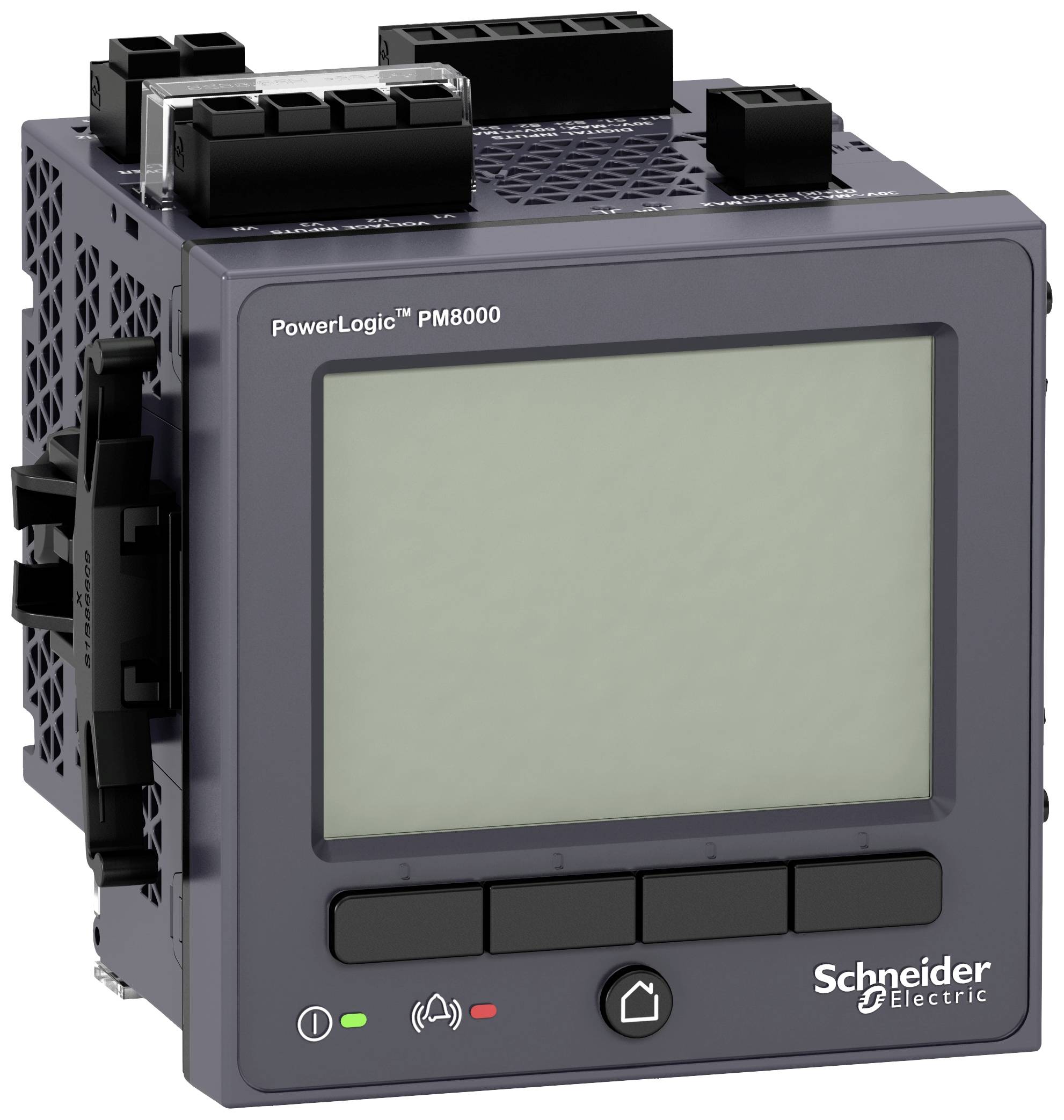 Digitalna merilna naprava PowerLogic PM8000 podjetja Schneider Electric. Ponuja funkcije za spremljanje in analizo energije.