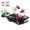 LEGO komplet za otroke, starejše od 7 let, z 254 deli. Prikazuje črn avtomobil z dodatno opremo in mini figurico Spidermana.