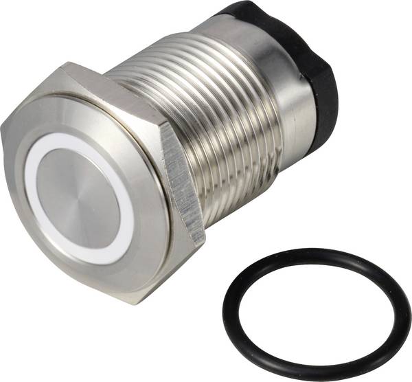 TRU COMPONENTS TC-13224160 ONPOW6316F-10E/Q/W/12V/S tipkalo 36 V DC/AC 2 A 1 x izklop/(vklop) tipkalno bela  IP65 1 kos