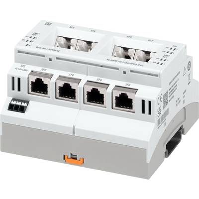 Omrežno stikalo s šestimi ethernet vrati za montažo na steno. Primerno za industrijske krmilnike in omrežno komunikacijo.