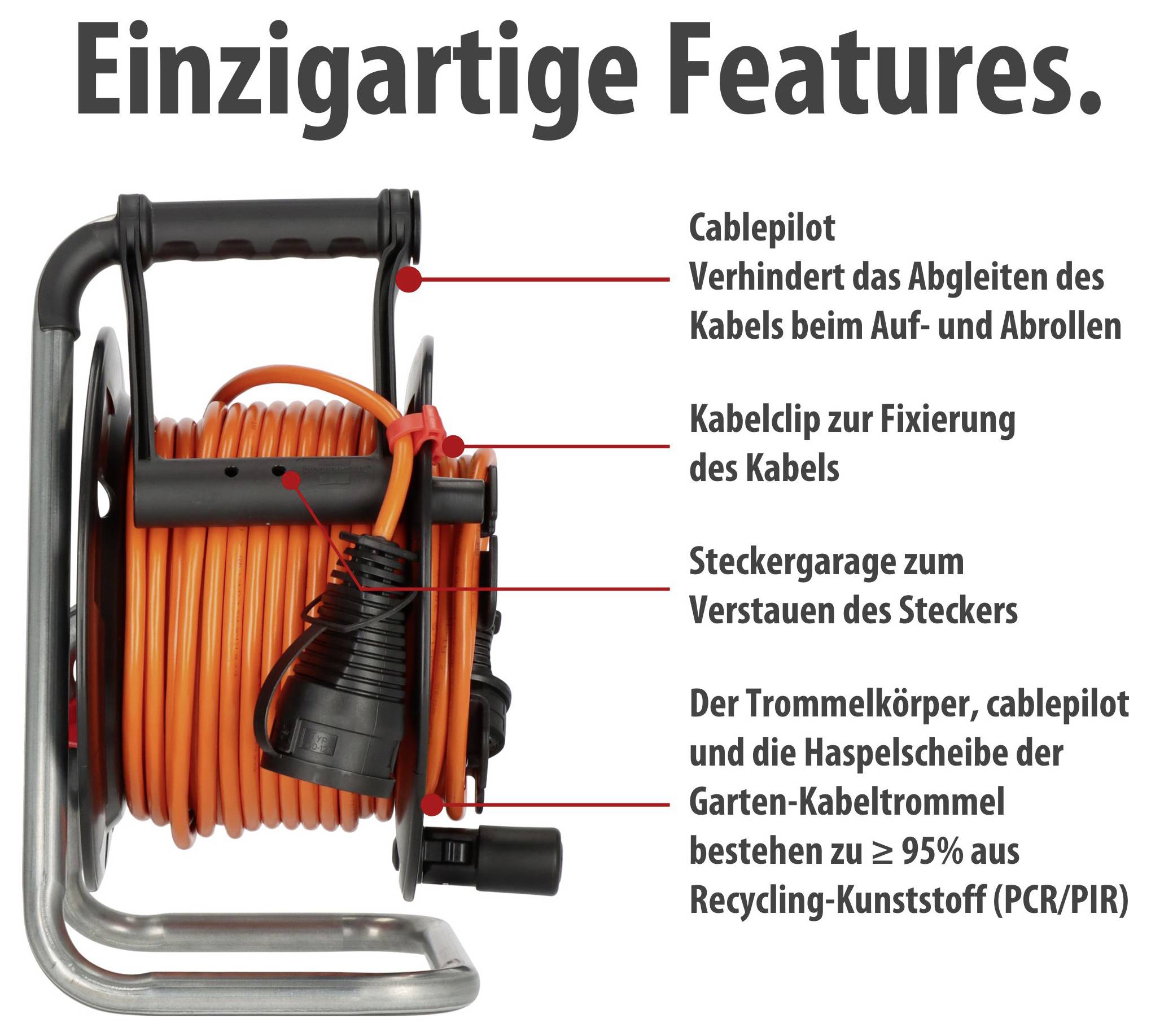Brennenstuhl 1148500 kabelski boben 23 m oranžna varnostni moški konektor-3
