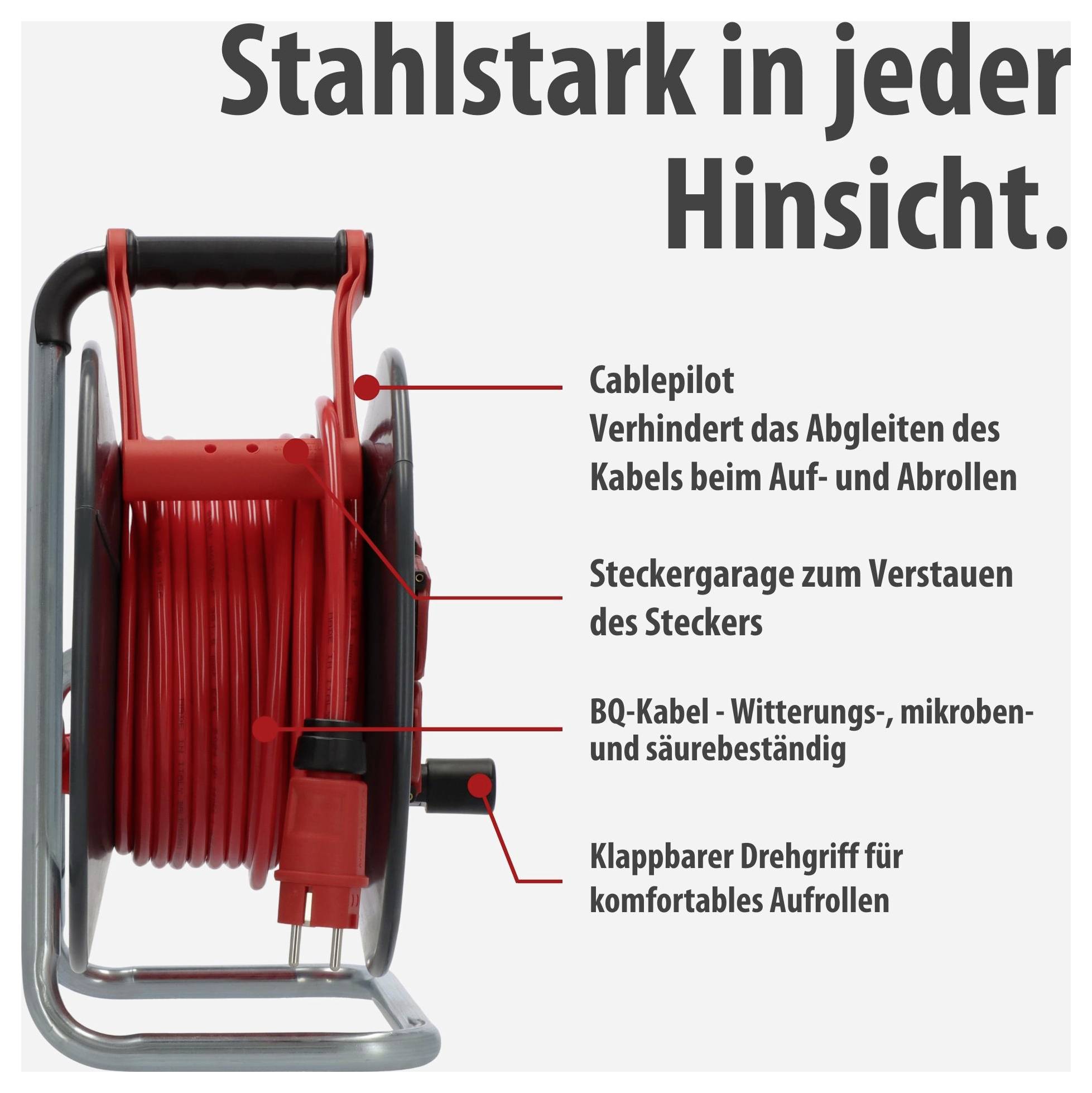 Brennenstuhl 9191330210 kabelski boben 33 m rdeča varnostni moški konektor-4