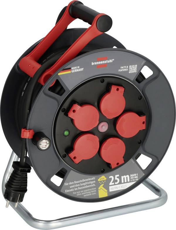 Brennenstuhl 9232250100 kabelski boben 25 m črna varnostni moški konektor