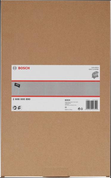 Rjava embalaža z logotipom Bosch in podatki o izdelku, spodaj črtna koda. Najverjetneje vsebuje Boschevo orodje.