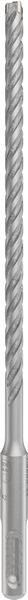 Srebrni kovinski sveder s spiralnimi utori in gladkim gredljem. Uporablja se za vrtanje trdih materialov.