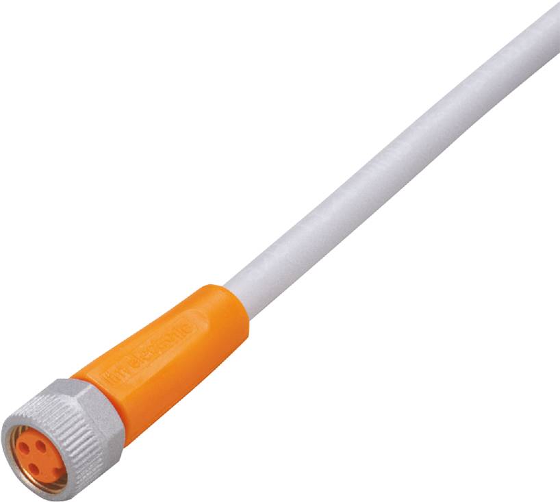Oranžno-sivo kabel z kovinskim vtičem na koncu, primeren za elektronske povezave.