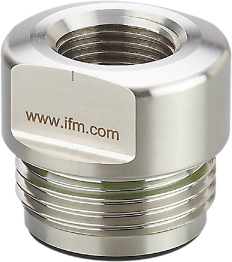 Kovinski senzorski vtič z napisom 'www.ifm.com'.