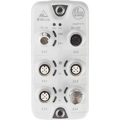 Elektronski modul s štirimi konektorji (X21, X22, X01, X02) in oznakami 'AUX', 'AS-I', 'DI'. Zasnovan za industrijske aplikacije.