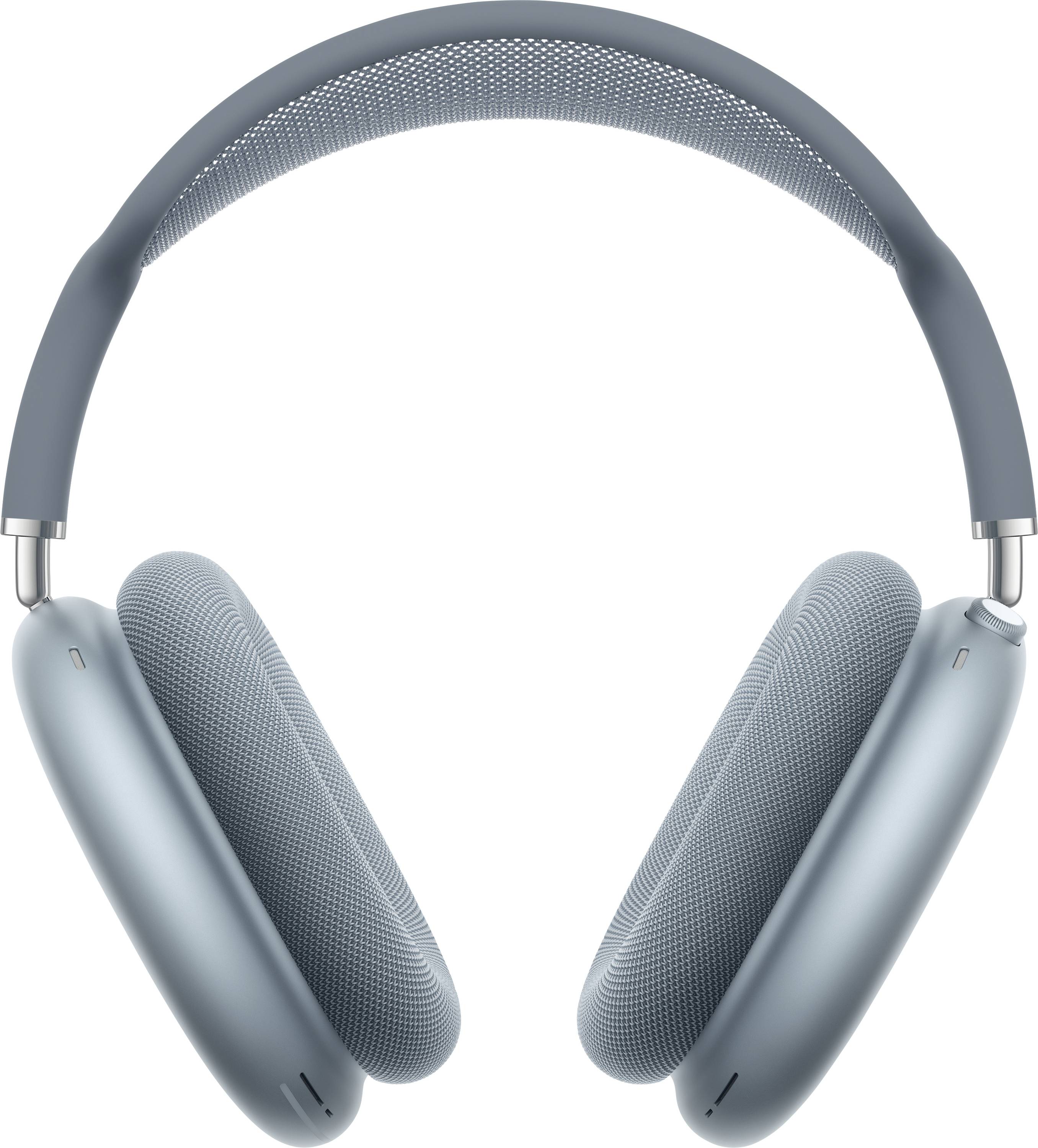 Modro-sivi over-ear slušalke z oblazinjeno glavo in ušesnimi blazinicami. Sodoben, minimalistični slog, primeren za uživanje v glasbi.