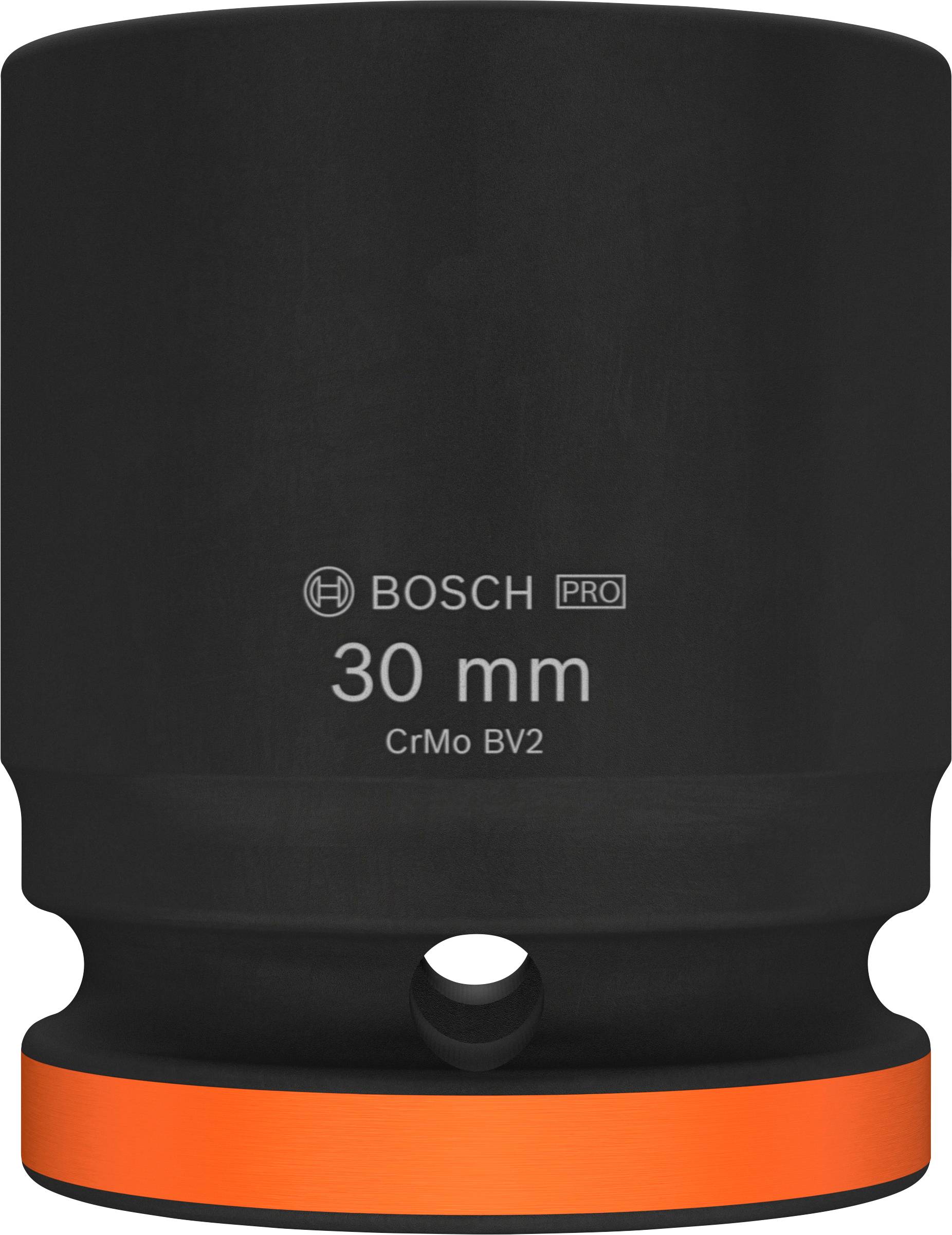 Črn Bosch Pro nastavljiv ključ s premerom 30 mm, model CrMo BV2. Ima oranžen obroč na spodnji strani.