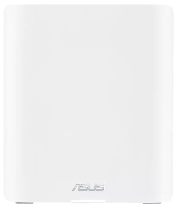 Bel, pravokoten WLAN-usmerjevalnik znamke ASUS z gladko površino in zaobljenimi robovi.