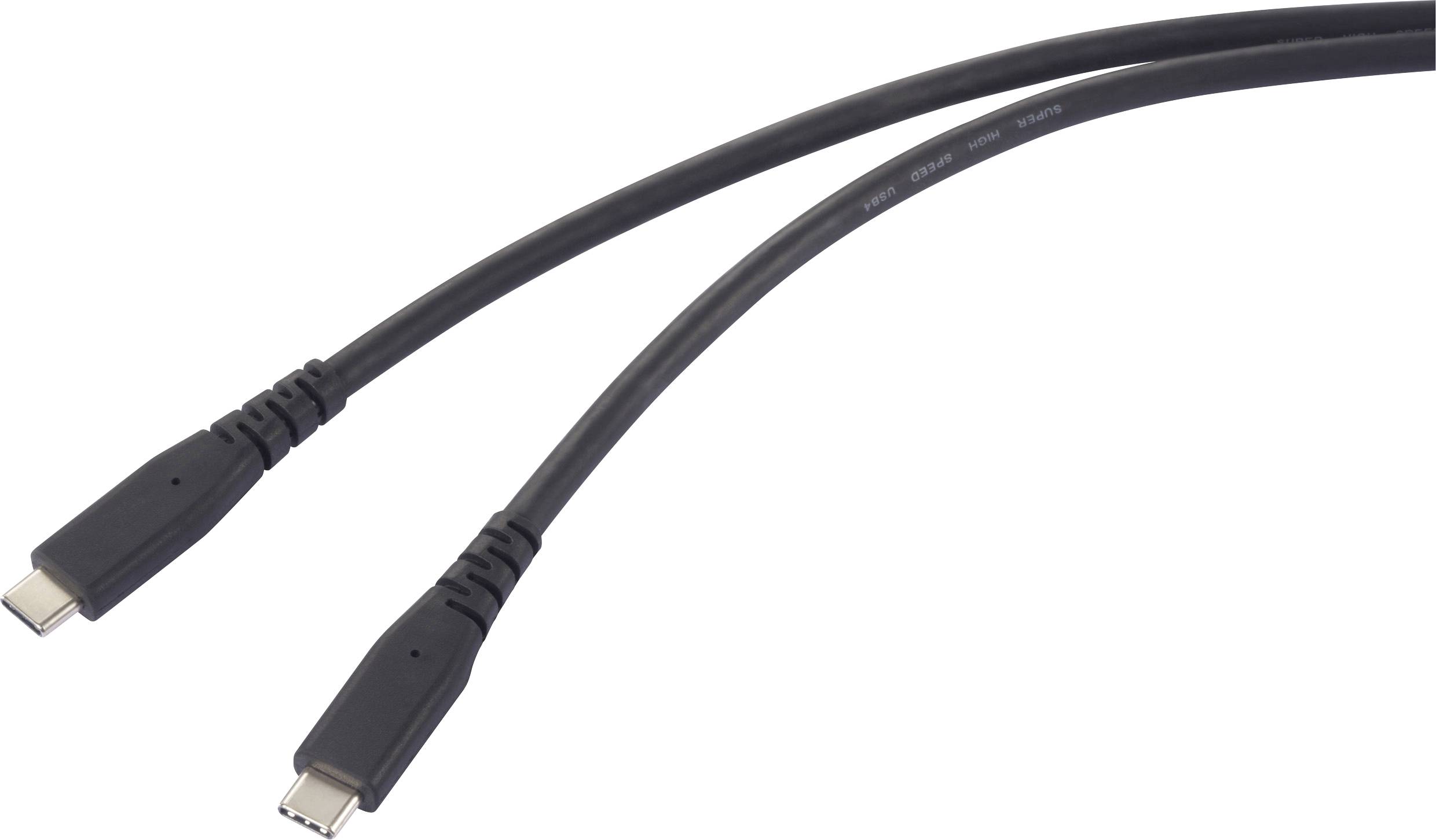 Dva črna USB-C kabla, ki se lahko uporabljata za prenos podatkov in polnjenje.