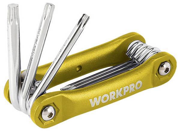WorkPro  TX komplet kotnih izvijačev   T 8, T 10, T 15, T 20, T 25, T 27, T 30, T 40