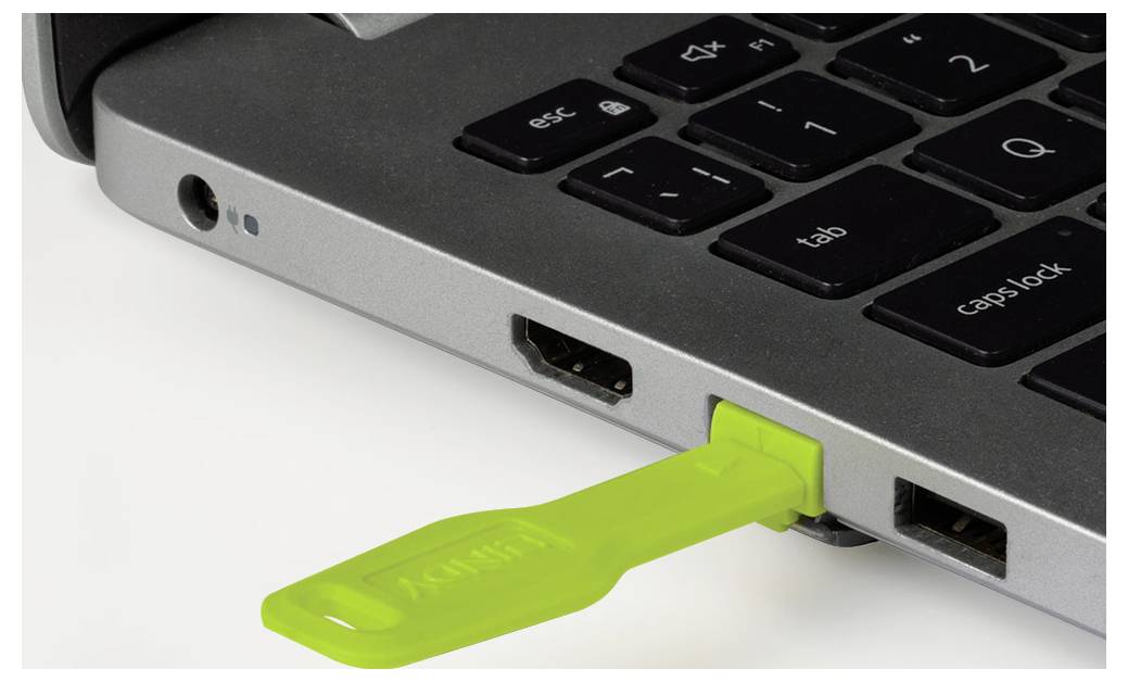 Pogled od zadaj na srebrni vsestranski namizni zaslon z osrednjim stojalom in vidnimi vrati za USB in napajanje na hrbtni strani.