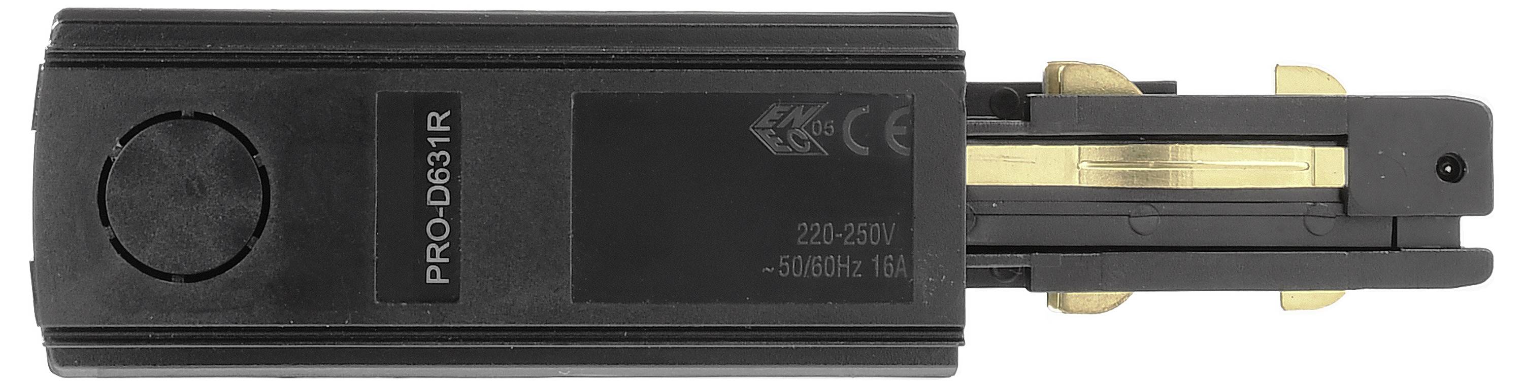 Črn električni adapter, model PRO-D631R, z zložljivimi zlatimi vtiči, primeren za 220-250V, 50/60Hz.