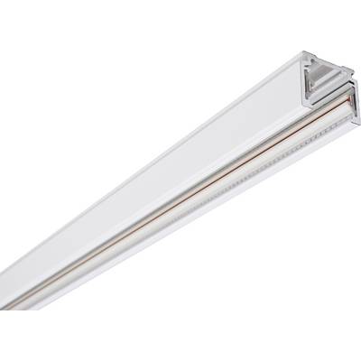 Bel pravokoten aluminjast profil za LED-trakove, ki prikazuje bližnji pogled na oblikovanje robov in notranjosti.