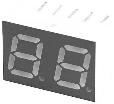 Lite-On 7-segmentni prikaz rdeča  7 mm 1.7 V Število številk: 2